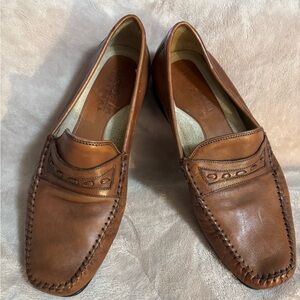 Florshiem Imperial Men's Brown Leather Soft Loafers Slip Ons size 9D